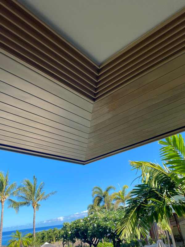 Thompson Art Studios refinished the soffits and ceilings of this luxury property. 